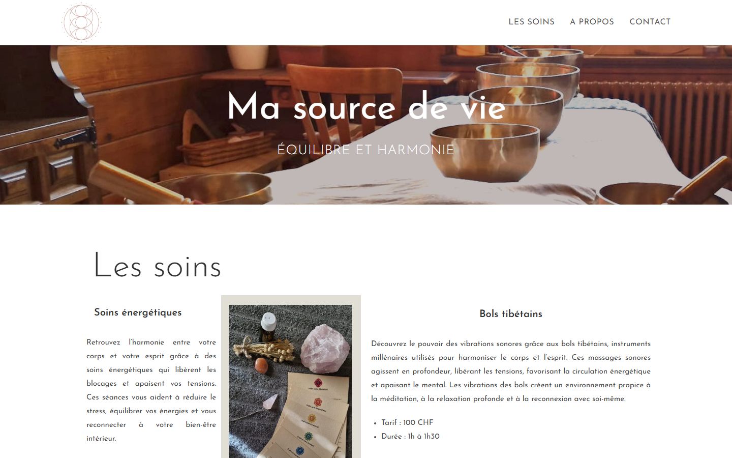 Page d'accueil du site Ma Source de Vie